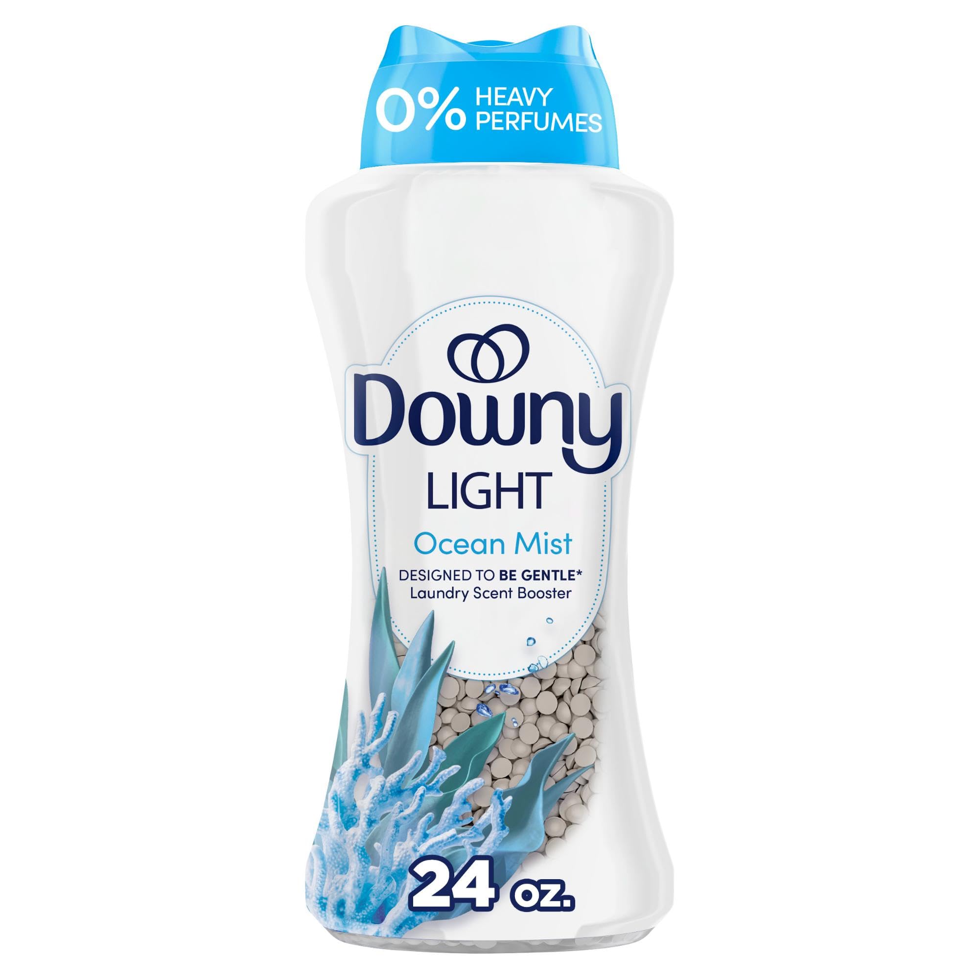 Downy Light Laundry Scent Booster Beads, Ocean Mist Scent, 24 OZ, In-wash fabric beads designed to be gentle with a light boost of scent, No Heavy Perfumes