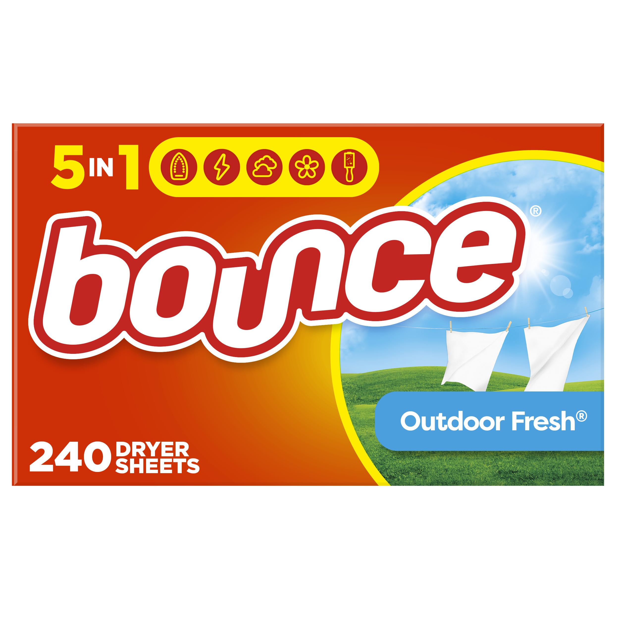 Bounce Fabric Softener Sheets, Outdoor Fresh Scent, 240 Count