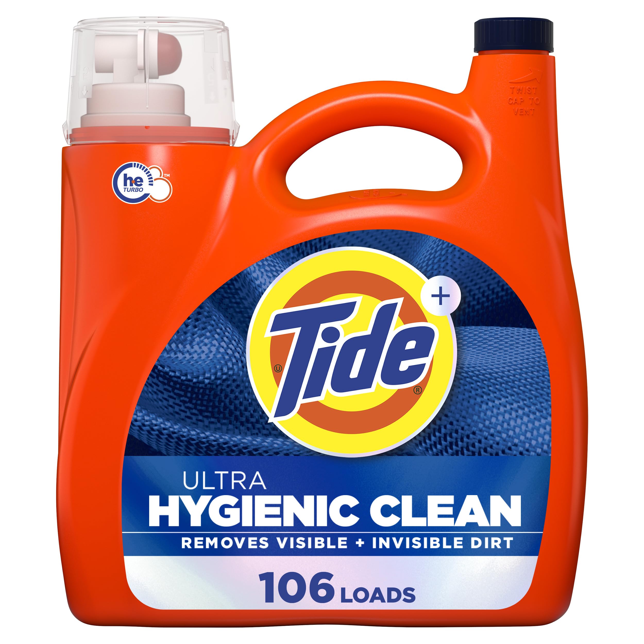 Tide Hygienic Clean Heavy 10x Duty Liquid Laundry Detergent, Original Scent, 149 fl oz, 106 Loads, HE Compatible